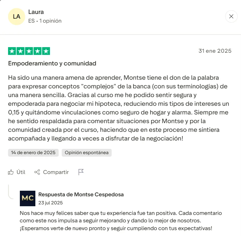 opiniones curso de montse cespedosa